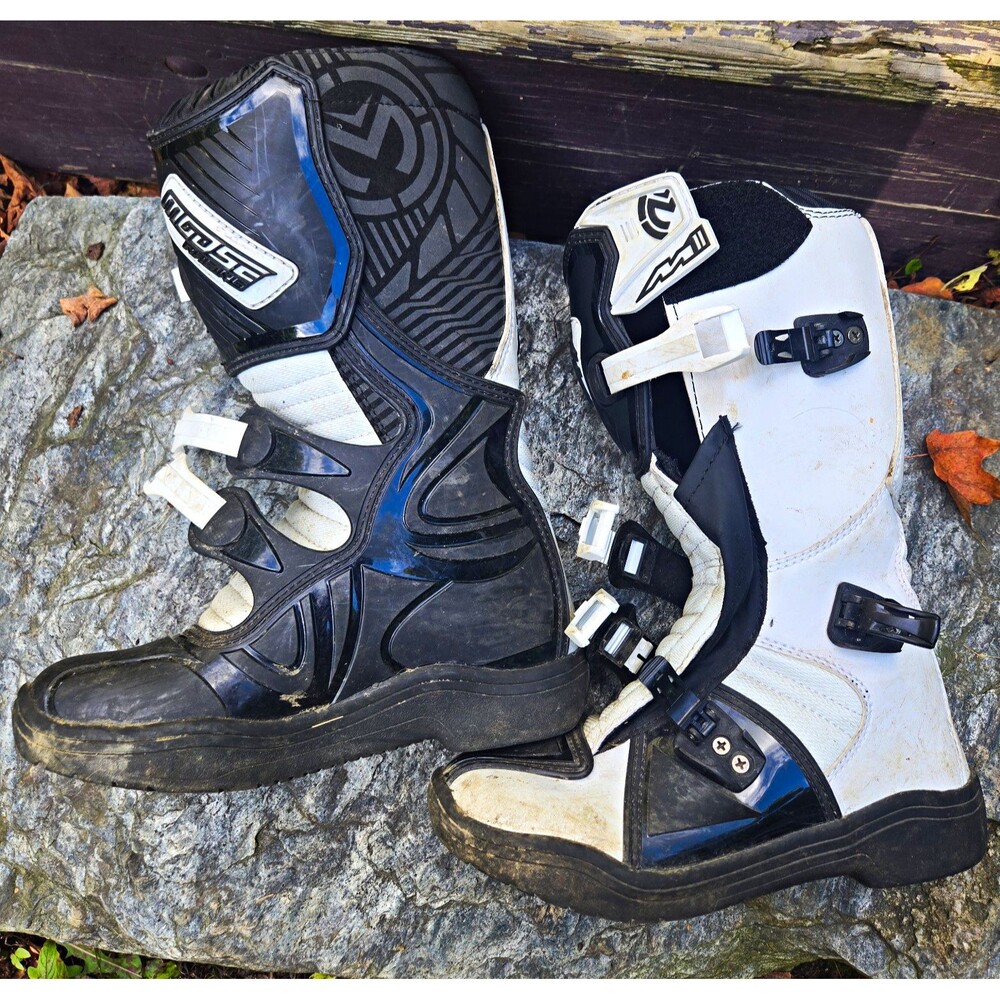 Moose Racing M1.3 Youth Motocross Boots Size 5 Black White Dirt Bike MX ATV